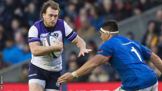 Jordan Lay in action against Scotland at Murrayfield