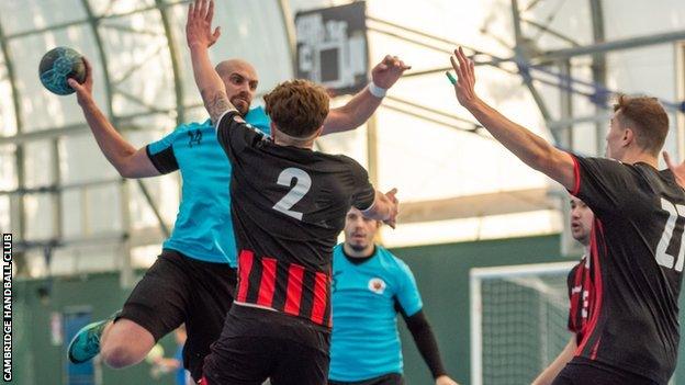 Men's handball action