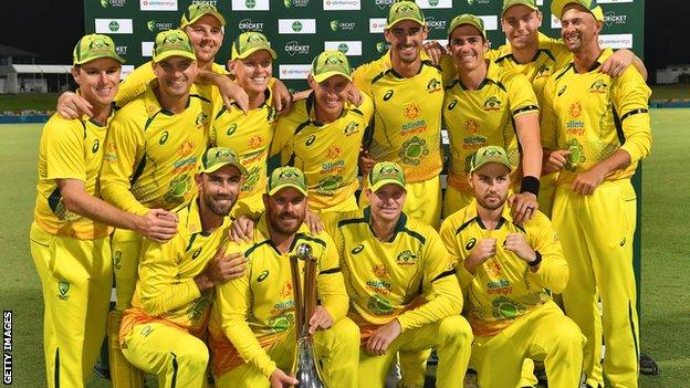 Australia with the one-day series trophy