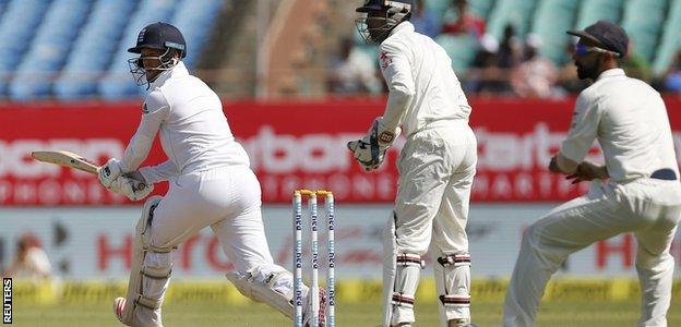 Ben Duckett batting on day one of the first Test against India