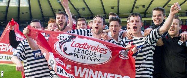 Queen's Park players celebrating