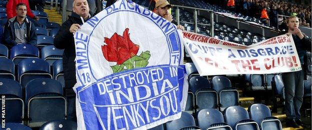 Blackburn fans protest