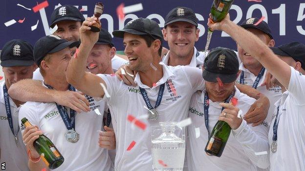 England with the Ashes urn