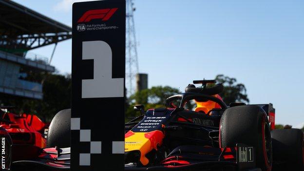 Max Verstappen's car in Parc ferme