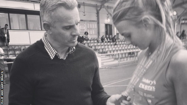 Gary with Ellie after a running race