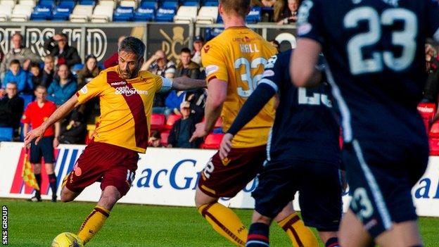 Motherwell skipper Keith Lasley smashed in the visitors' second goal