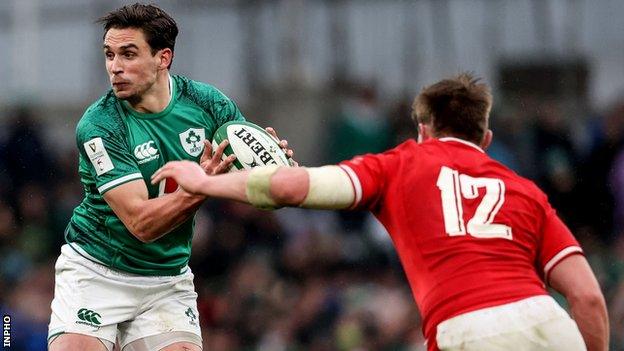 Joey Carbery in action against Wales