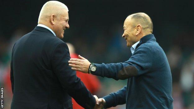 Warren Gatland and Eddie Jones shake hands