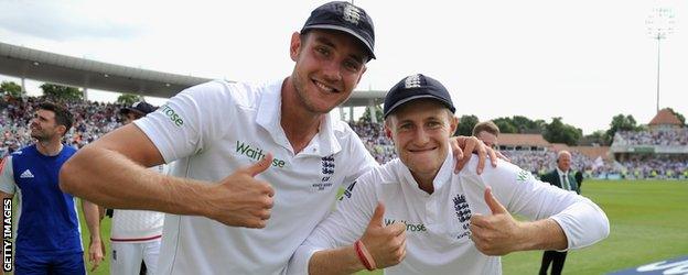 Stuart Broad and Joe Root