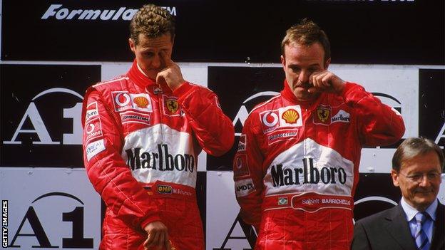 Michael Schumacher and Rubens Barrichello