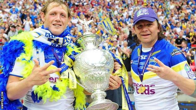 Ben Westwood and Lee Briers with the Challenge Cup