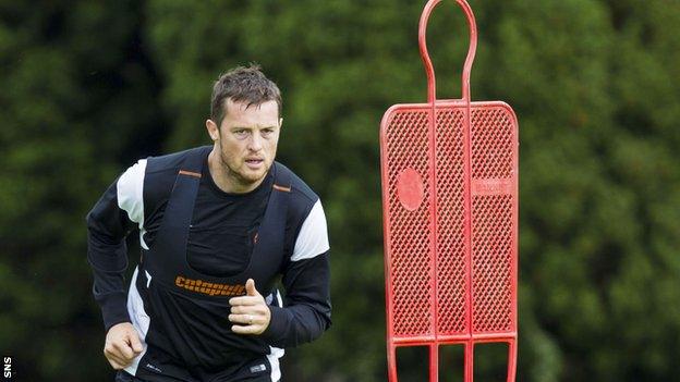 Jon Daly in training with Dundee United