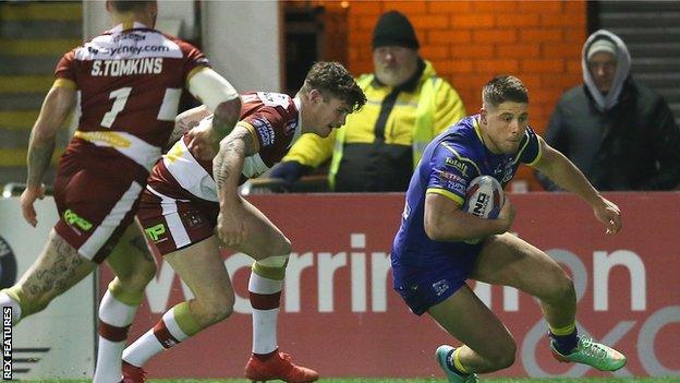 Warrington winger Tom Lineham took just seven minutes to run in his third Super League try of the season