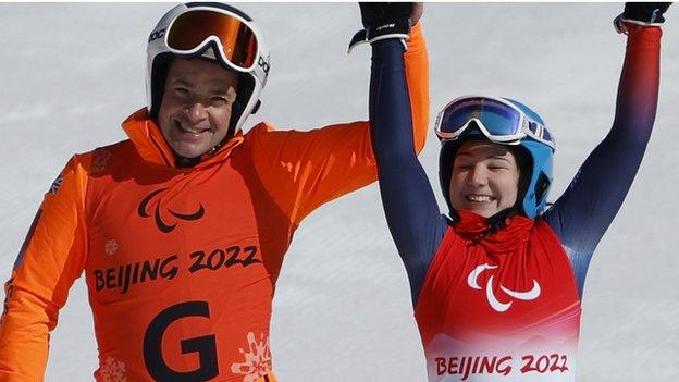 Menna Fitzpatrick and guide Gary Smith