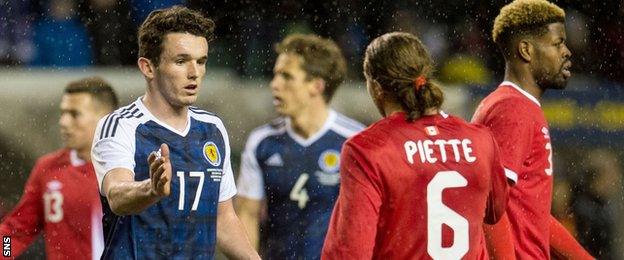 John McGinn came on as a sub in Scotland's 1-1 draw with Canada