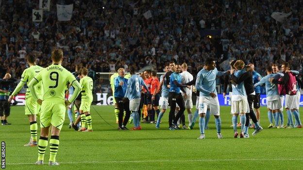 Celtic lost 4-3 on aggregate to Malmo in the final round of Champions League qualifying