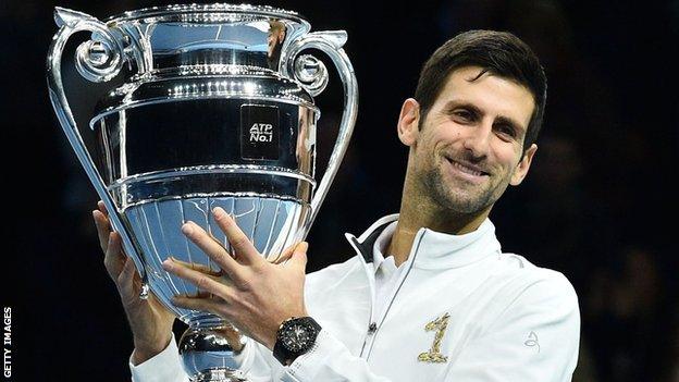 Novak Djokovic with trophy