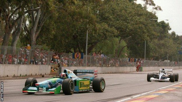 Michael Schumacher and Damon Hill