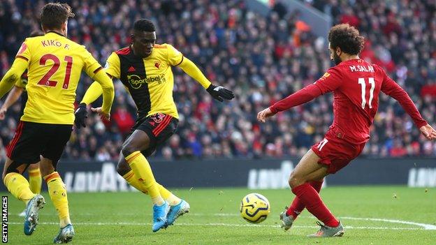 Mohamed Salah scores against Watford