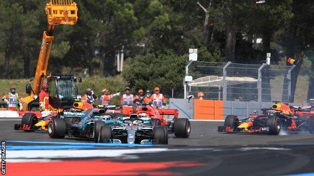 Lewis Hamilton leads the French Grand Prix