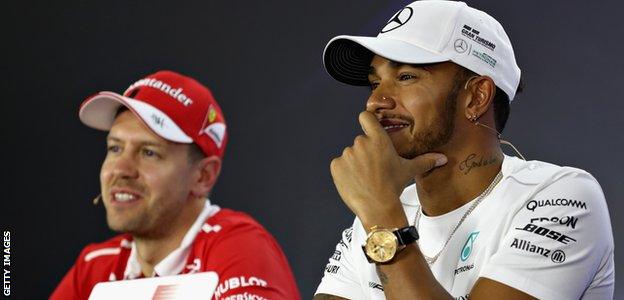 Sebastian Vettel and Lewis Hamilton