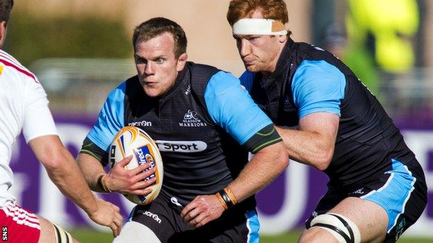 Glasgow Warriors forwards Chris Fusaro and Rob Harley