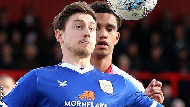 Shaun Miller in action for Crewe