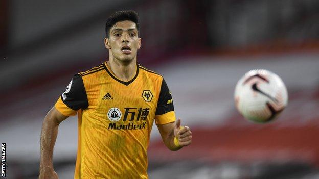 Raul Jimenez playing for Wolves