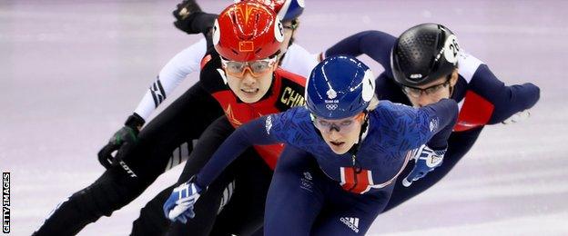 Elise Christie on day one of the Olympics