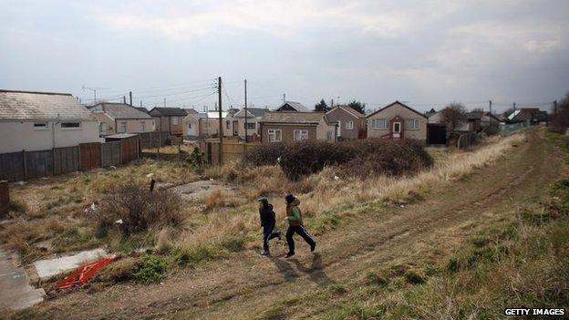 Children playing outside Jaywick