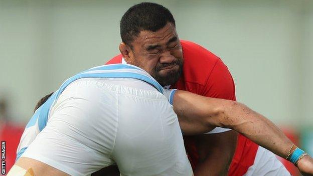 Ma'afu Fia in action for Tonga