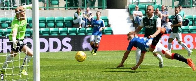 New signing Martyn Waghorn put Rangers ahead before half-time