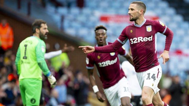 Conor Hourihane (right) scored the first goal and made the second as Villa dominated the first half