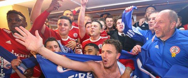 Accrington celebrate promotion