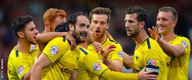 Oxford United celebrate