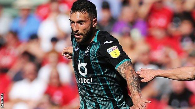 Only one of Swansea top scorer Borja Baston's six goals this season has come away from home