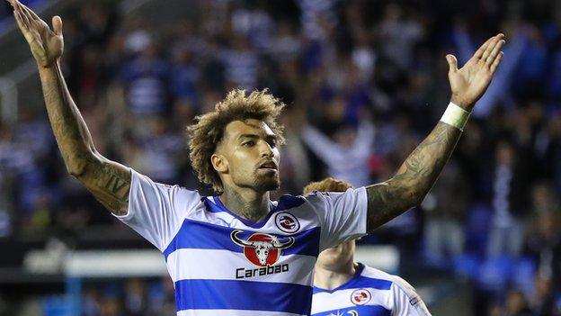Reading's Danny Williams celebrates his winner against Ipswich