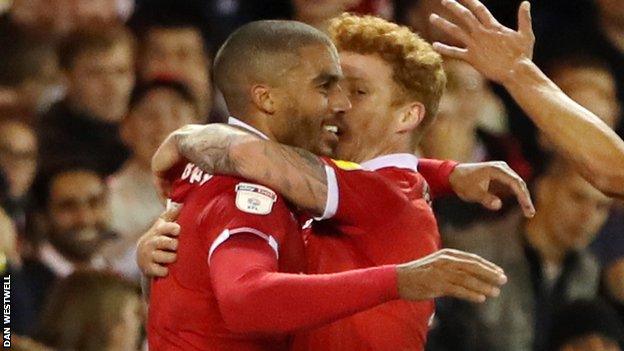 Lewis Grabban celebrates