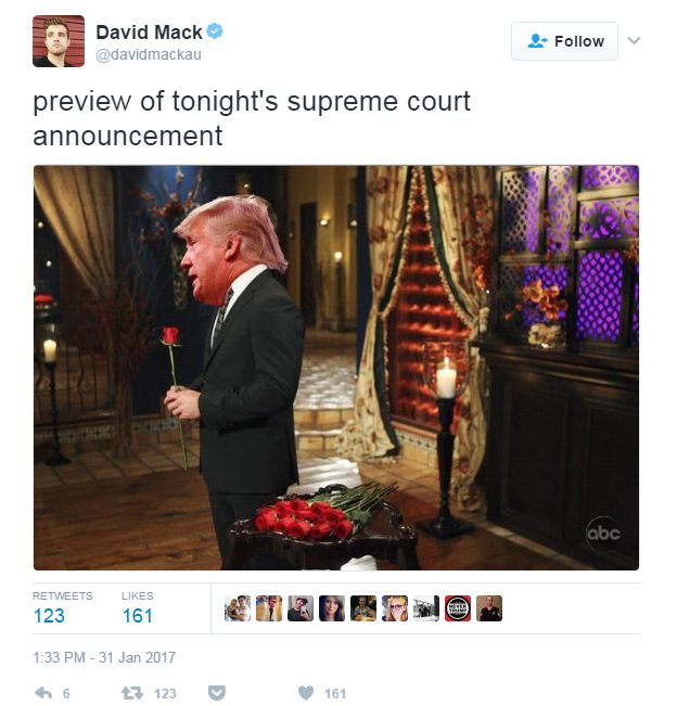 David Mack tweets: "preview of tonight's supreme court announcement".