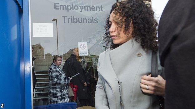 Eva Carneiro arriving at Croydon Employment Tribunal