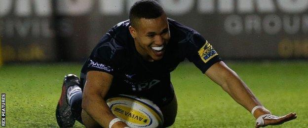 Marcus Watson's try was Newcastle's second in the opening four minutes in a lively start at Kingston Park