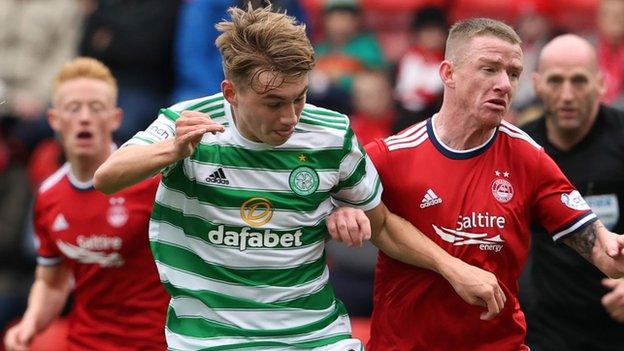 Adam Montgomery in action for Celtic against Aberdeen