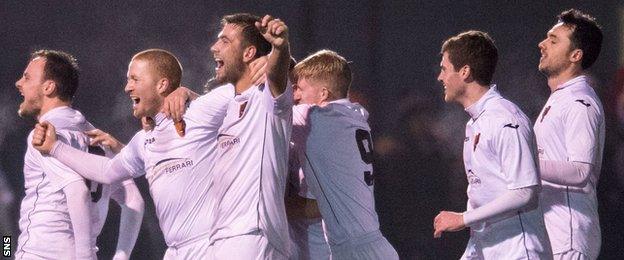 East Kilbride celebrate their fourth-round victory