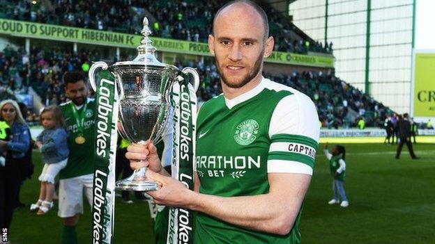 Hibernian captain David Gray