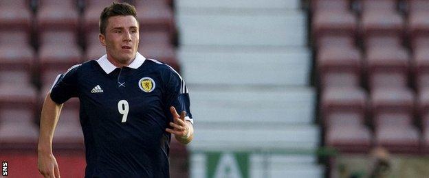 Michael O'Halloran playing for Scotland Under-21s