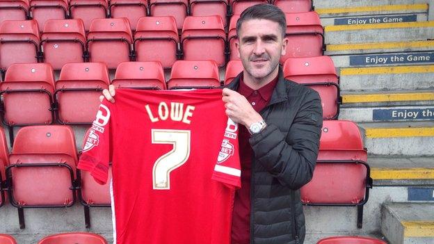 Ryan Lowe rejoined Crewe for a second time on loan from Bury in November