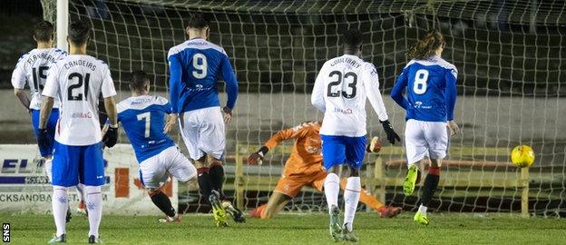 David Cox scored the rebound after Harvey Swann's penalty was saved