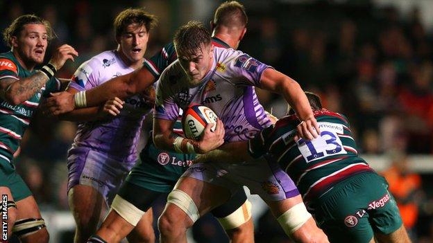 Stan South playing for Exeter Chiefs