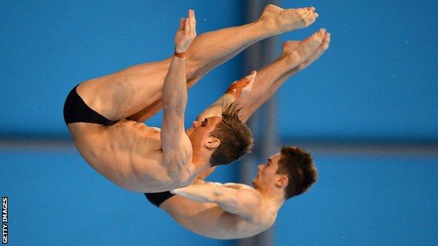 Tom Daley and Dan Goodfellow in action for Great Britain