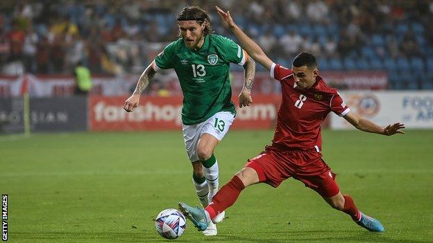 Jeff Hendrick, on Republic of Ireland duty, against Armenia